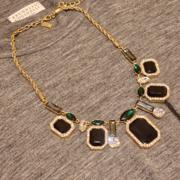 Brand New!! KATE SPADE: Gold|Emerald Green|Charcl Gray|Black|CZ|Crystal|Necklace - Picture 4 of 10